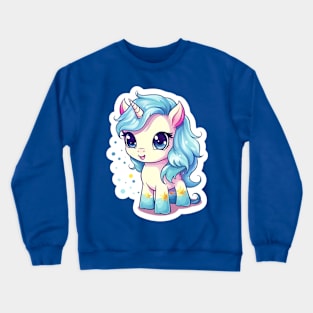 cute Kawaii Unicorn sticker Crewneck Sweatshirt